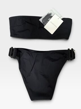 Zimmerman Two Piece Bikini Set Size 2-4 Black Bandeau Swimwear Summer NWT (U)